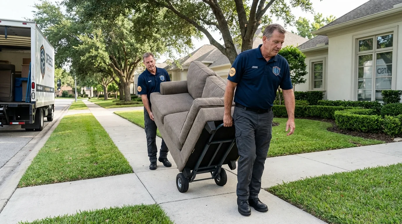 Local residential moving crew loading furniture in Spirit Lake, ID