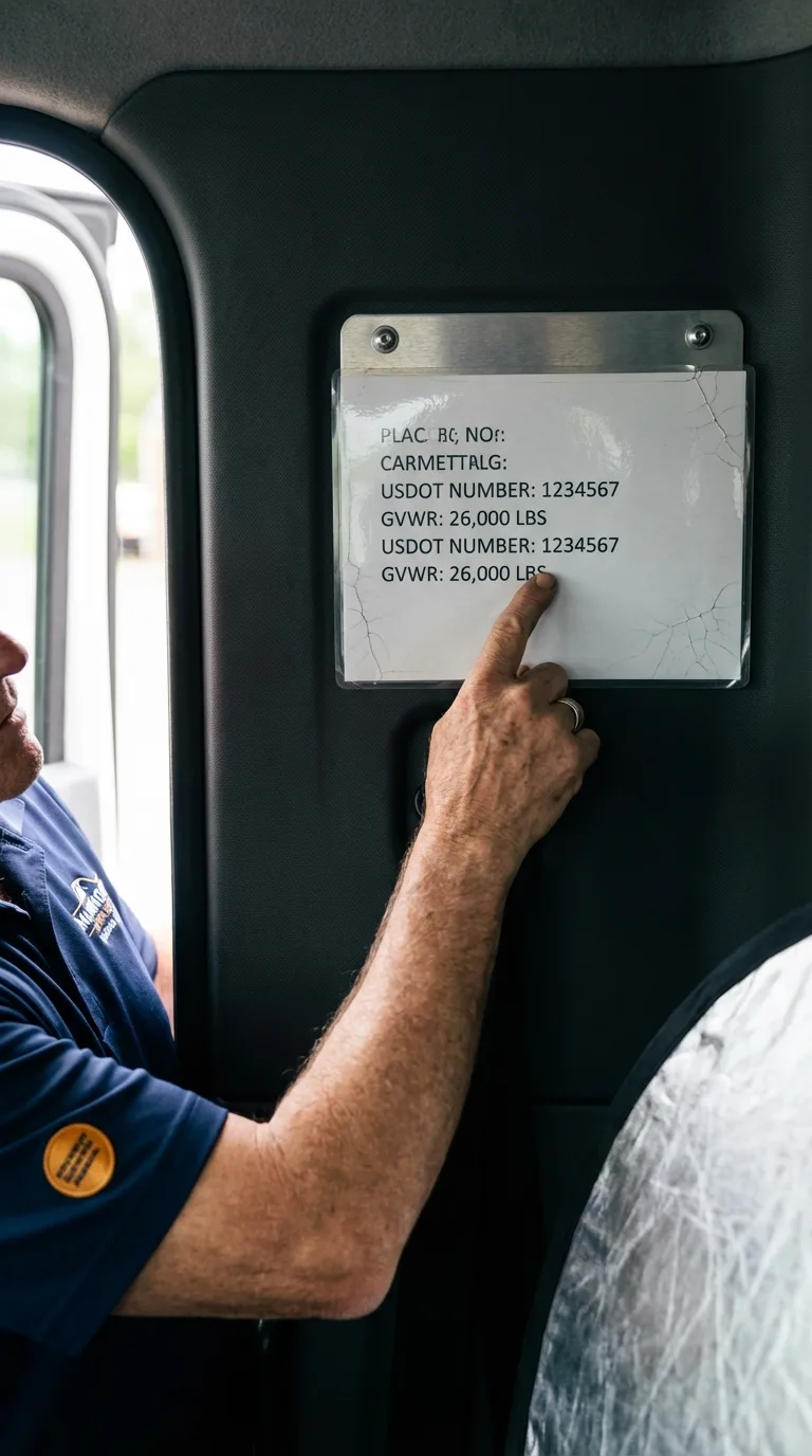 USDOT licensing placard verification in Spirit Lake